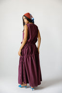 Minimal Tie-Detail Dress - MAROON