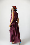 Minimal Tie-Detail Dress - MAROON
