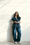 WITH BELT DENIM VEST