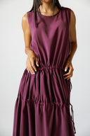 Minimal Tie-Detail Dress - MAROON