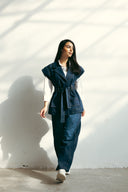 WITH BELT DENIM VEST