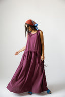 Minimal Tie-Detail Dress - MAROON