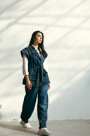 WITH BELT DENIM VEST