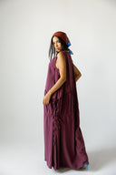 Minimal Tie-Detail Dress - MAROON