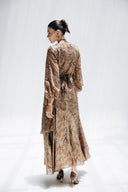 VINTAGE RUFFLE DRESS -CAFE