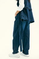 WITH BELT DENIM VEST