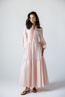LACE-TRIM DRESS-PINK