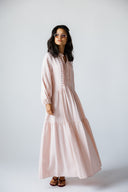 LACE-TRIM DRESS-PINK