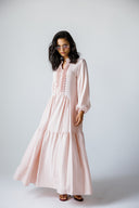 LACE-TRIM DRESS-PINK