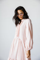 LACE-TRIM DRESS-PINK
