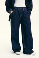 Stripped Wide Denim Pants
