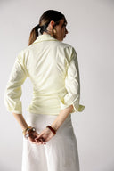 LATTICE SIDE SHIRT -YELLOW