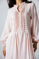 LACE-TRIM DRESS-PINK