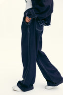 Stripped Wide Denim Pants