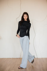EXTRA STRASS DENIM PANTS-ICED