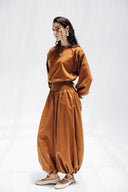 SMOCKED WAIST PALAZZO PANTS -HAVAN