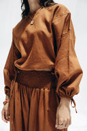 EFFORTLESS LINEN BLOUSE -HAVAN