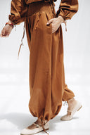 SMOCKED WAIST PALAZZO PANTS -HAVAN