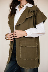 SLEEVELESS GABARDINE JACKET