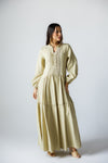LACE-TRIM DRESS -SAGE GREEN
