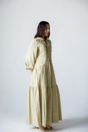 LACE-TRIM DRESS -SAGE GREEN