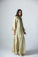 LACE-TRIM DRESS -SAGE GREEN