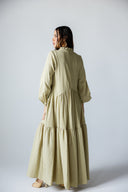 LACE-TRIM DRESS -SAGE GREEN