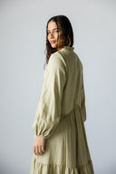 LACE-TRIM DRESS -SAGE GREEN