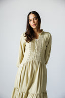 LACE-TRIM DRESS -SAGE GREEN
