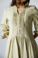 LACE-TRIM DRESS -SAGE GREEN