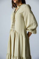 LACE-TRIM DRESS -SAGE GREEN