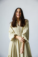 LACE-TRIM DRESS -SAGE GREEN