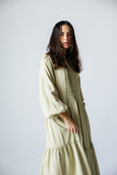 LACE-TRIM DRESS -SAGE GREEN
