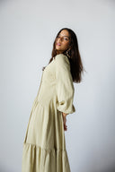 LACE-TRIM DRESS -SAGE GREEN