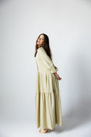 LACE-TRIM DRESS -SAGE GREEN