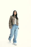POCKET GABARDINE JACKET -OLIVE