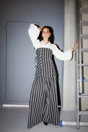 STRIPED CORSET CUP - BLACK