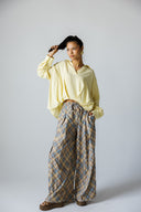 CHIC PLAID PANTS -BUTTER YELLOW