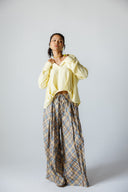 CHIC PLAID PANTS -BUTTER YELLOW