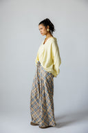 CHIC PLAID PANTS -BUTTER YELLOW