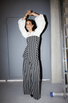 STRIPED CORSET CUP - BLACK