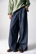 REALAXED LOW WAIST PANTS DENIM -DARK BLUE