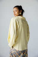 V-Neck linen Blouse -BUTTER YELLOW