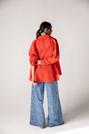 PURE LINEN SHIRT -RED