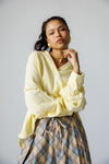 V-Neck linen Blouse -BUTTER YELLOW
