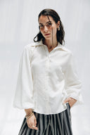 Linen Grace Blouse -OFF WHITE