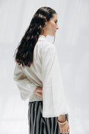 Linen Grace Blouse -OFF WHITE