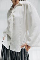 Linen Grace Blouse -OFF WHITE