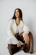 BRIGHT LACE BLOUSE -Light Beige