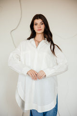 OVERSIZED PURE LINEN SHIRT-OFF WHITE